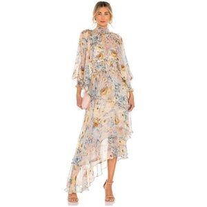 Elliatt Floral Asymmetrical Dress - Pastel Multicolor